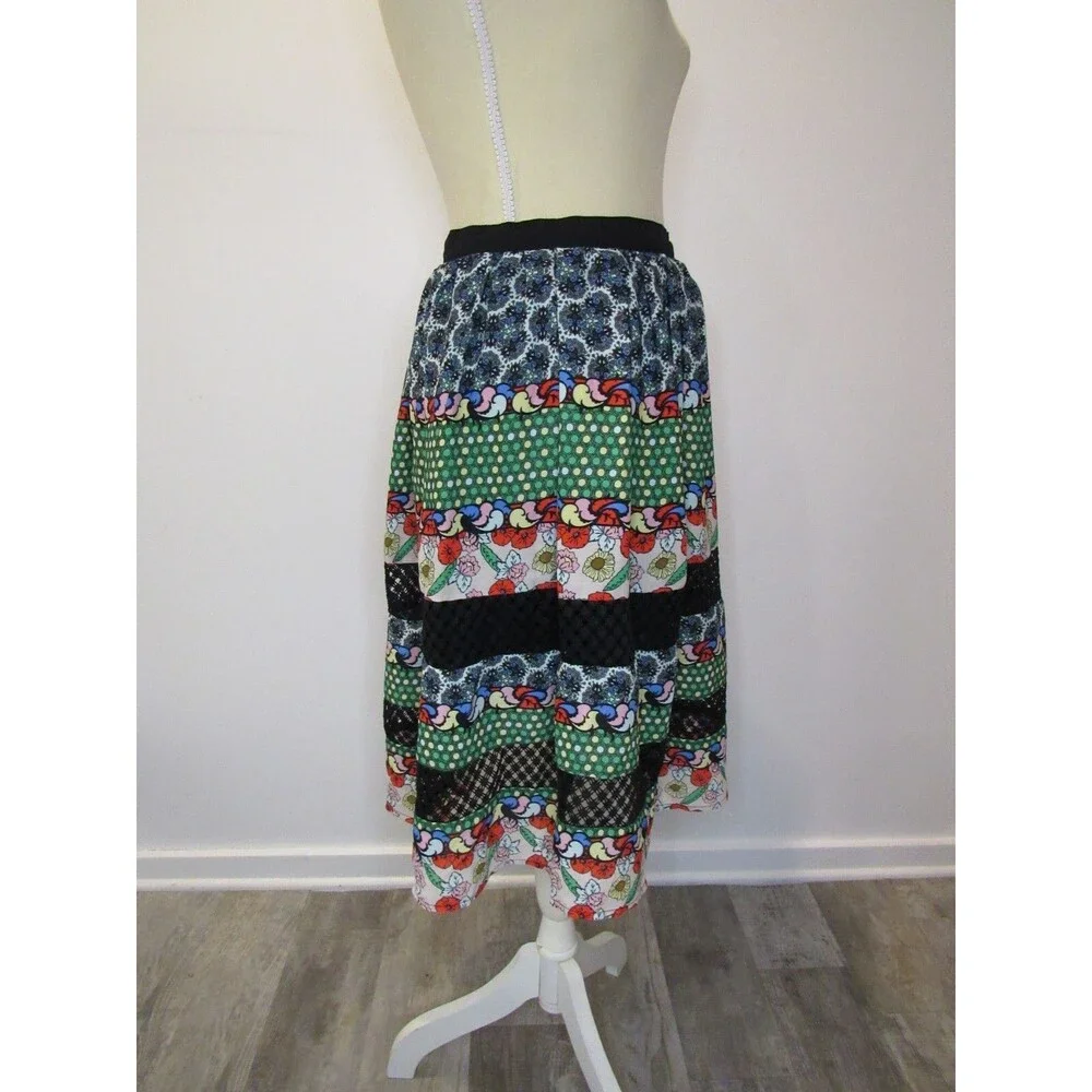 Disney Alice Through the Looking Glass Skirt Tiered Lace Womens S Funky Colorful - Picture 5 of 12
